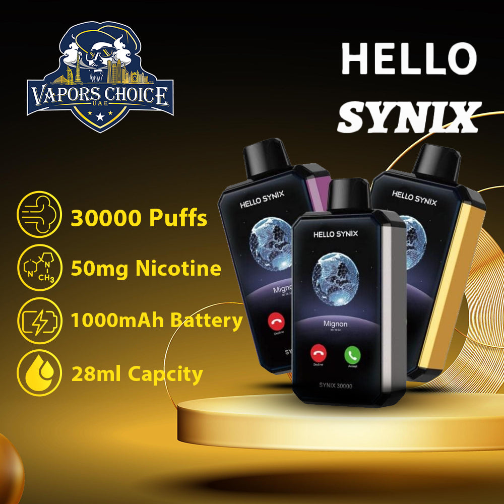 HELLO SYNIX 30000 PUFFS SMART PHONE DISPOSABLE VAPE AI CHAT & DISPLAY UAE Abu Dhabi