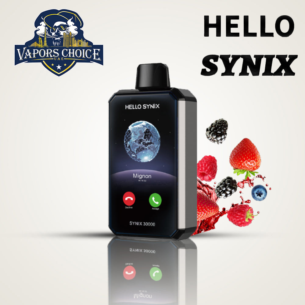 HELLO SYNIX 30000 PUFFS SMART PHONE DISPOSABLE VAPE AI CHAT & DISPLAY Berry Bills UAE Ajman