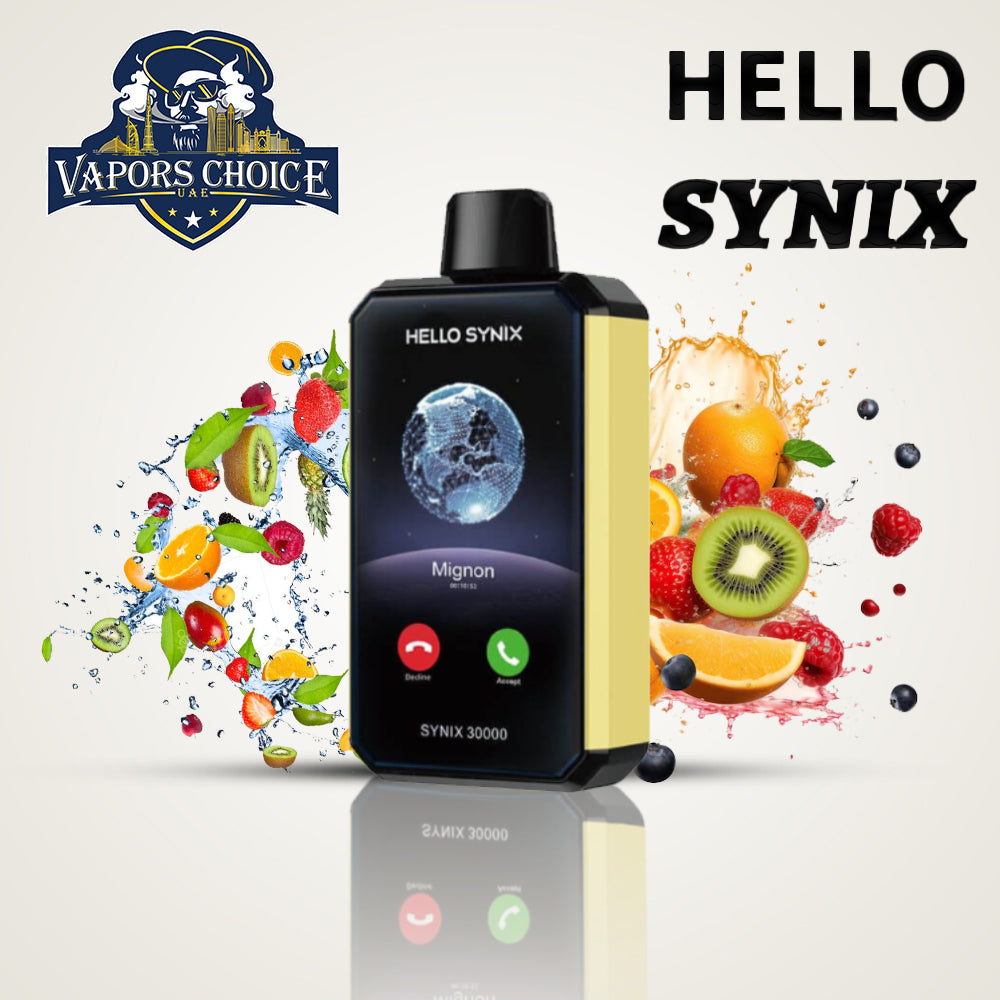 HELLO SYNIX 30000 PUFFS SMART PHONE DISPOSABLE VAPE AI CHAT & DISPLAY Fruit Blast UAE Abu Dhabi