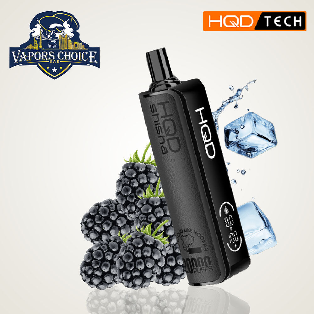 HQD Shisha (3mg) 20000 PUFFS DTL - DISPOSABLE VAPE Black Ice UAE Dubai & Ajman