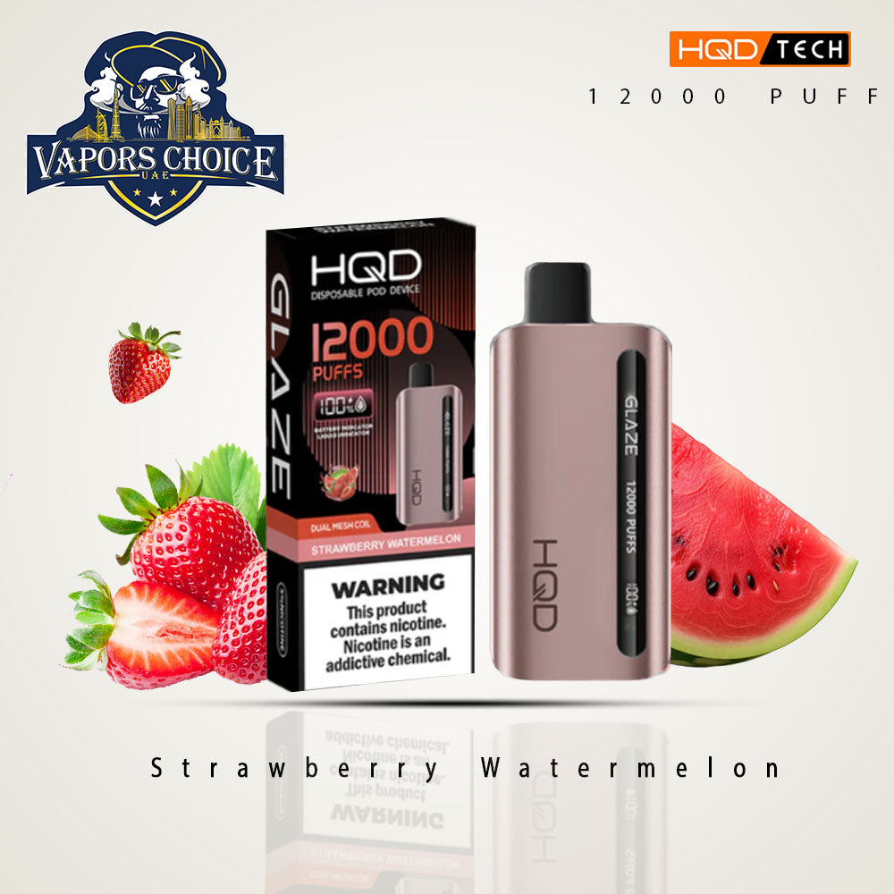 HQD CUVIE GLAZE 12000 PUFFS-DISPOSABLE VAPE Strawberry Watermelon UAE Dubai & Ras Alkhimah