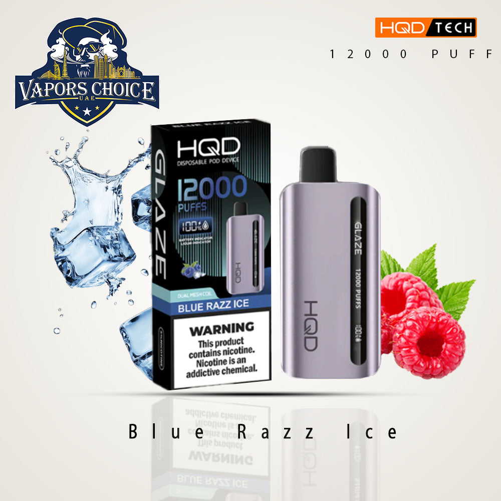 HQD CUVIE GLAZE 12000 PUFFS DISPOSABLE VAPE Blue Razz Ice UAE Ajman