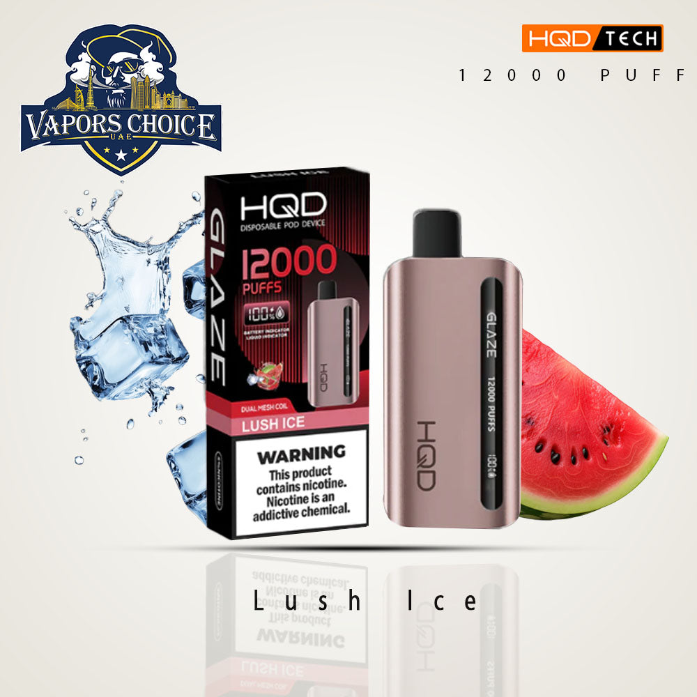 HQD CUVIE GLAZE 12000 PUFFS DISPOSABLE VAPE Lush Ice UAE Abu Dhabi & Dubai