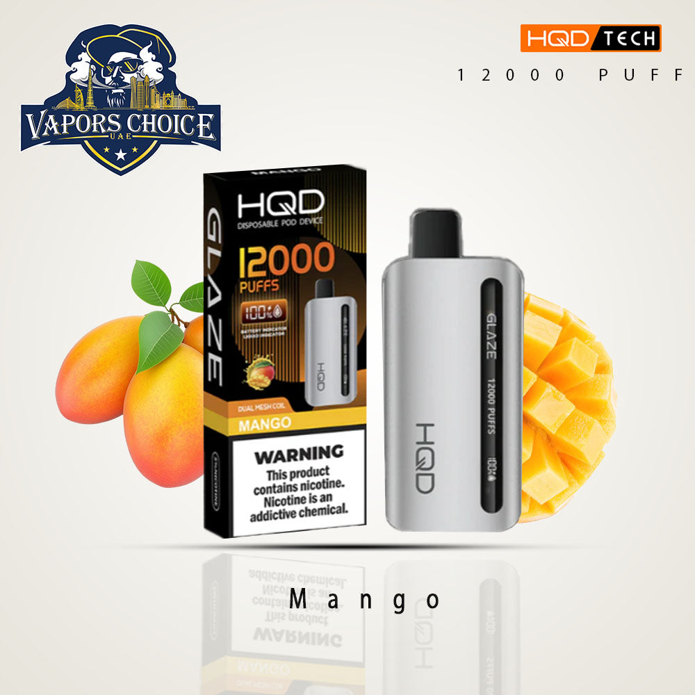 HQD CUVIE GLAZE 12000 PUFFS DISPOSABLE VAPE Mango UAE Abu Dhabi & Ajman