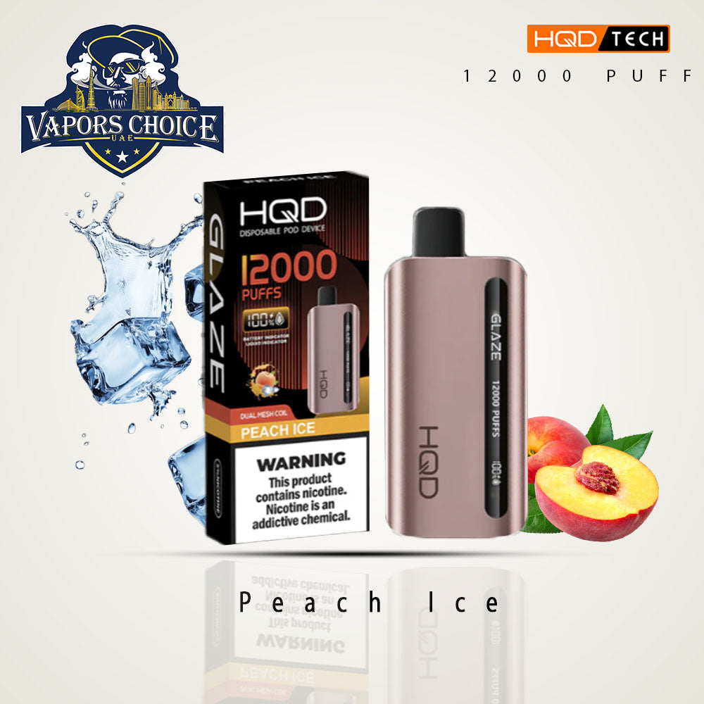 HQD CUVIE GLAZE 12000 PUFFS DISPOSABLE VAPE Peach Ice UAE Abu Dhabi & Al Sharjah