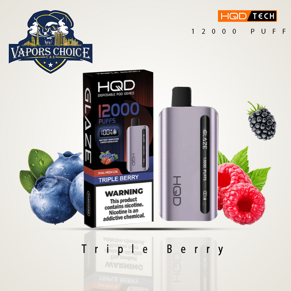HQD CUVIE GLAZE 12000 PUFFS DISPOSABLE VAPE Triple Berry UAE Dubai & Al Sharjah