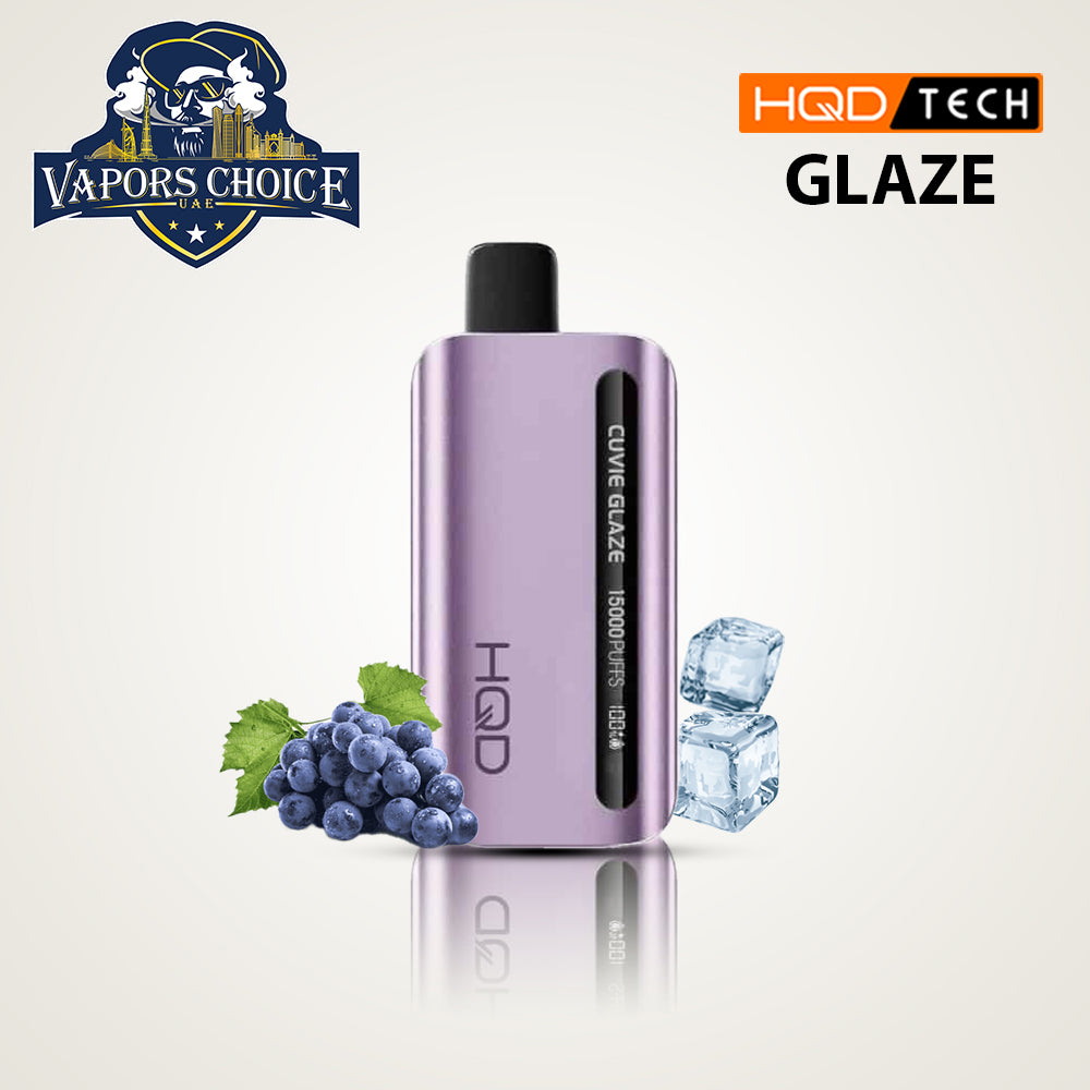 HQD CUVIE GLAZE (50mg) 15000 PUFFS - DISPOSABLE VAPE Grape Ice UAE Al Ain