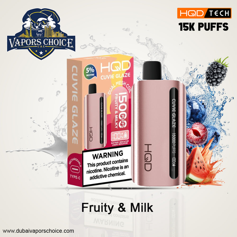 HQD CUVIE GLAZE (50mg)  15000 PUFFS  DISPOSABLE VAPE UAE Abu Dhabi & Al Ain 