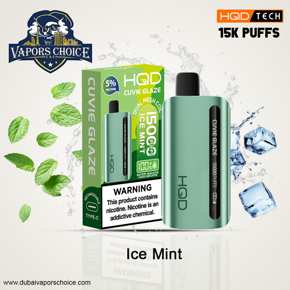HQD CUVIE GLAZE (50mg)  15000 PUFFS  DISPOSABLE VAPE UAE Dubai & Abu Dhabi