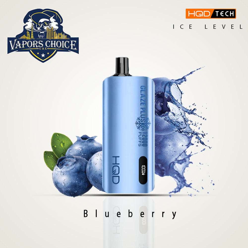 HQD CUVIE GLAZE PLUS (Ice Level Adjustable) 12000 PUFFS DISPOSABLE VAPE Blueberry UAE Dubai