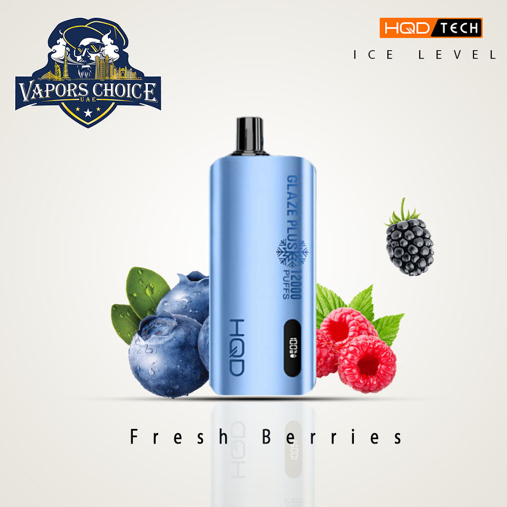 HQD CUVIE GLAZE PLUS (Ice Level Adjustable) 12000 PUFFS DISPOSABLE VAPE Fresh Berries UAE Ajman