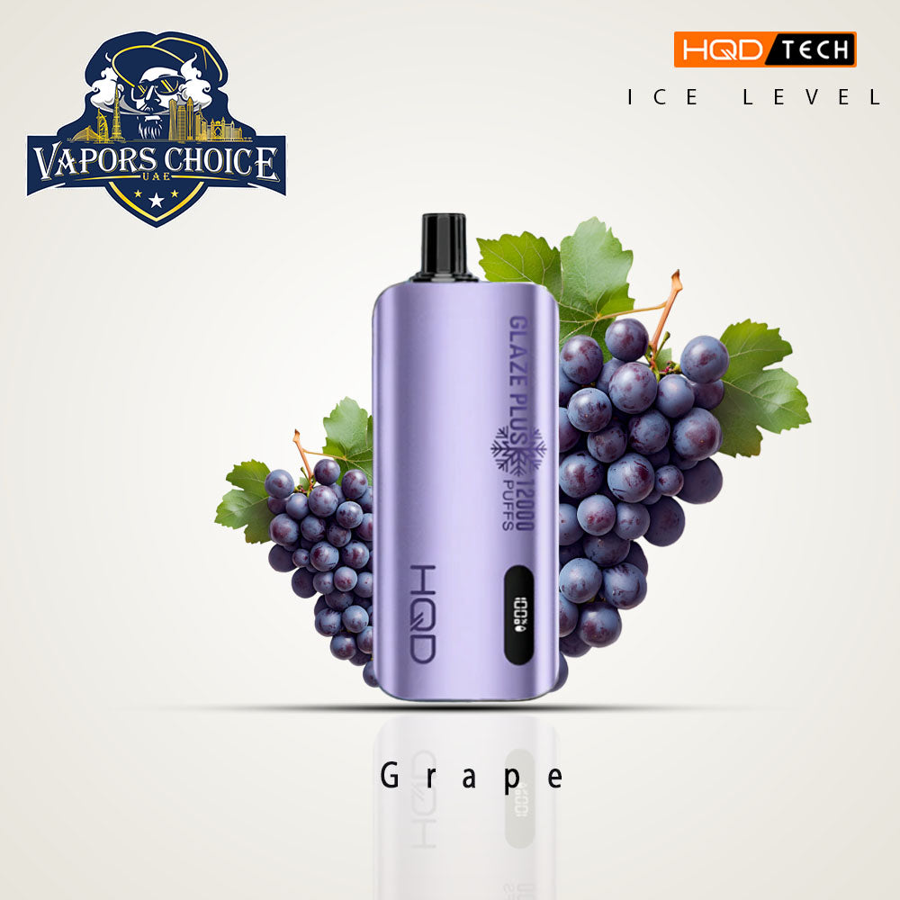 HQD CUVIE GLAZE PLUS (Ice Level Adjustable) 12000 PUFFS DISPOSABLE VAPE Grape UAE Al Sharjah