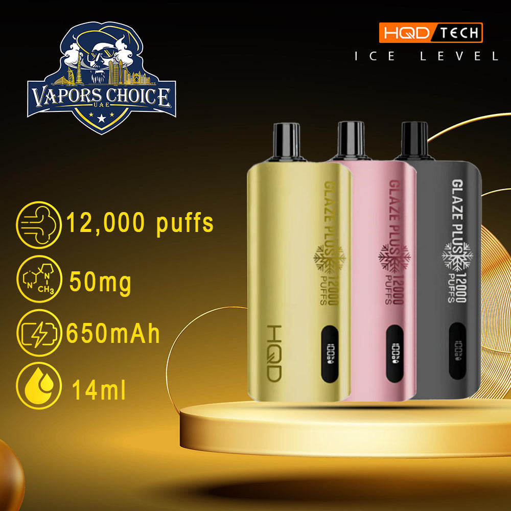 HQD CUVIE GLAZE PLUS (Ice Level Adjustable) 12000 PUFFS DISPOSABLE VAPE 2st UAE Dubai