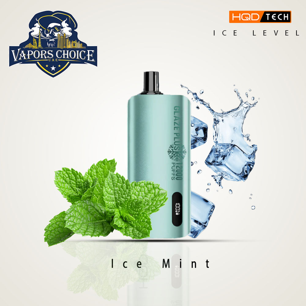 HQD CUVIE GLAZE PLUS (Ice Level Adjustable) 12000 PUFFS DISPOSABLE VAPE Ice Mint UAE Ras Al-Khaimah