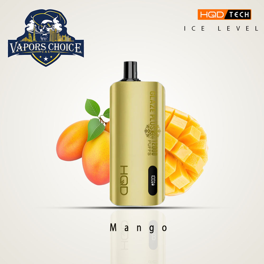 HQD CUVIE GLAZE PLUS (Ice Level Adjustable) 12000 PUFFS DISPOSABLE VAPE Mango UAE Dubai & Al Ain