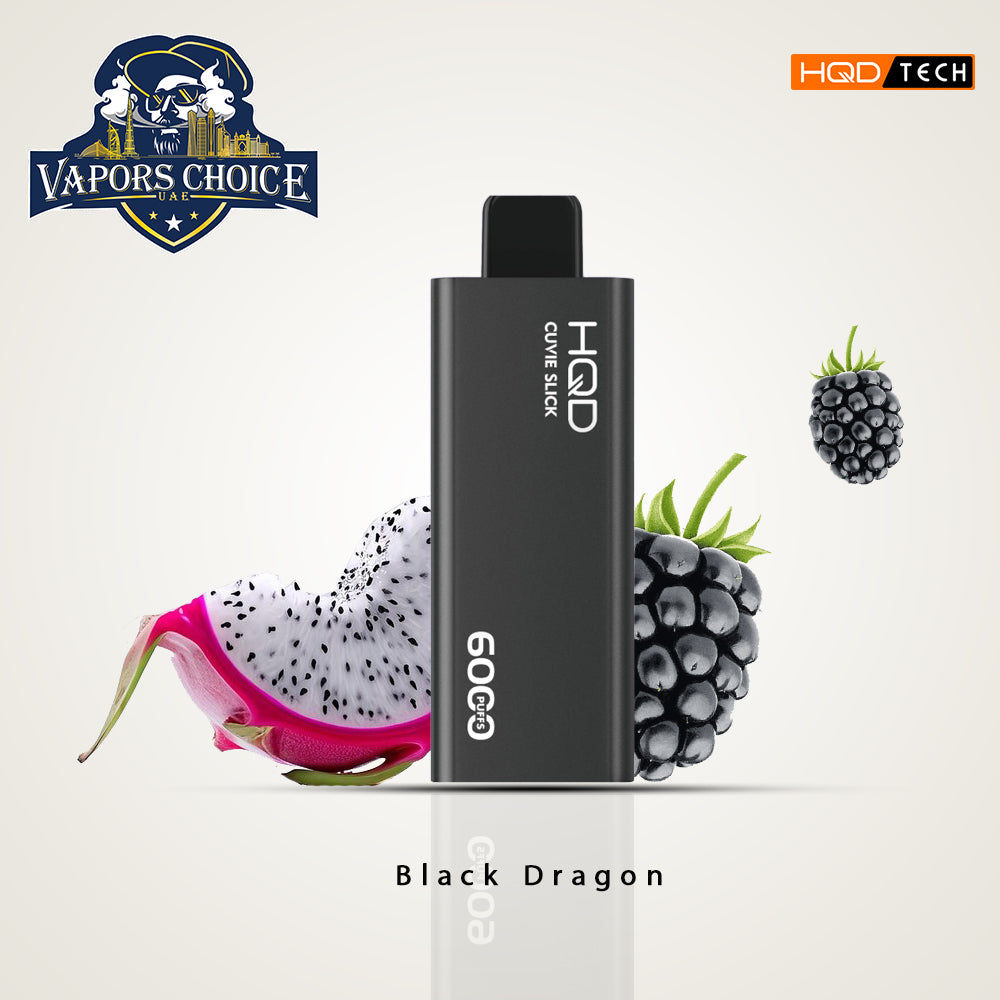 HQD CUVIE SLICK (50mg & 0mg) 6000 PUFFS - DISPOSABLE VAPE Black Dragon UAE Abu Dhabi & Al Ain