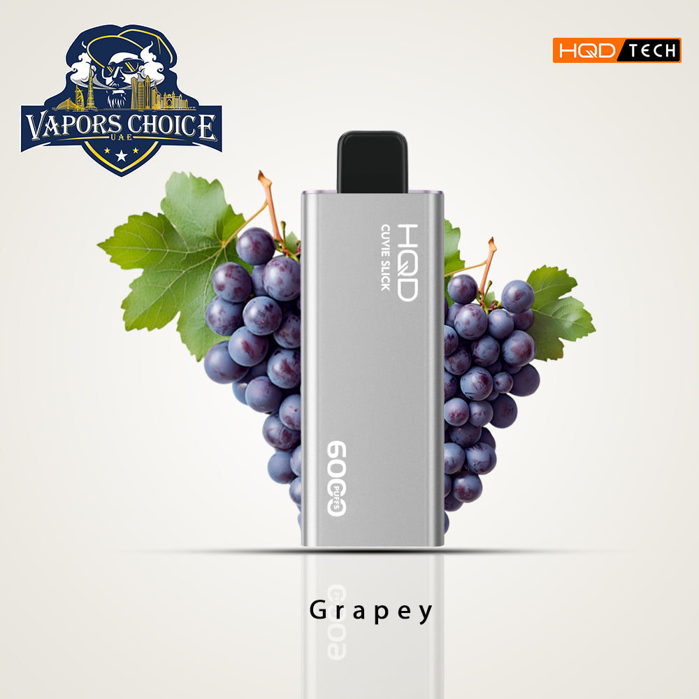 HQD CUVIE SLICK (50mg & 0mg) 6000 PUFFS - DISPOSABLE VAPE Grapey UAE Dubai & Al Ain