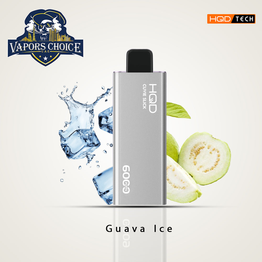 HQD CUVIE SLICK (50mg & 0mg) 6000 PUFFS - DISPOSABLE VAPE Guava Ice UAE Dubai & Ajman