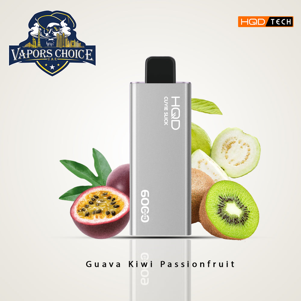 HQD CUVIE SLICK (50mg & 0mg) 6000 PUFFS - DISPOSABLE VAPE Guava Kiwi Passionfruit UAE Ras Al-Khaimah & Ajman