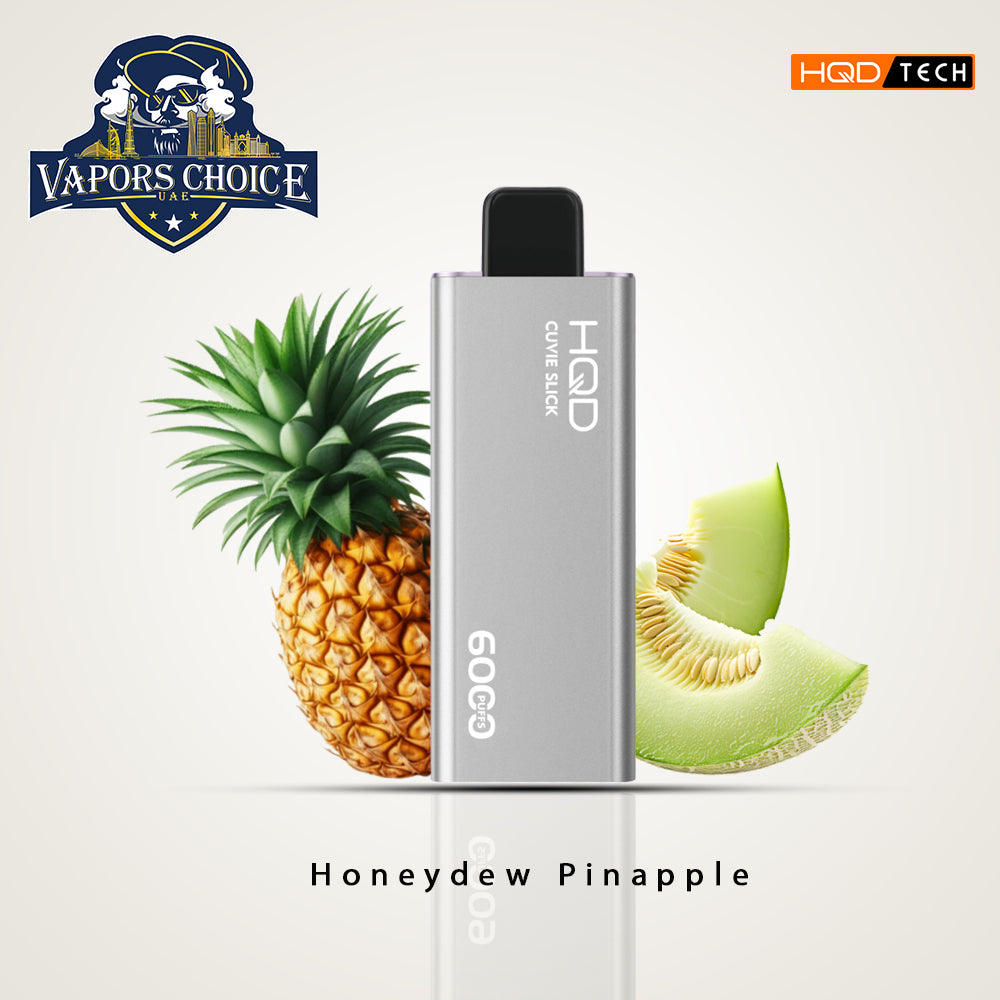 HQD CUVIE SLICK (50mg & 0mg) 6000 PUFFS - DISPOSABLE VAPE Honeydew Pineapple UAE Dubai & Al Sharjah