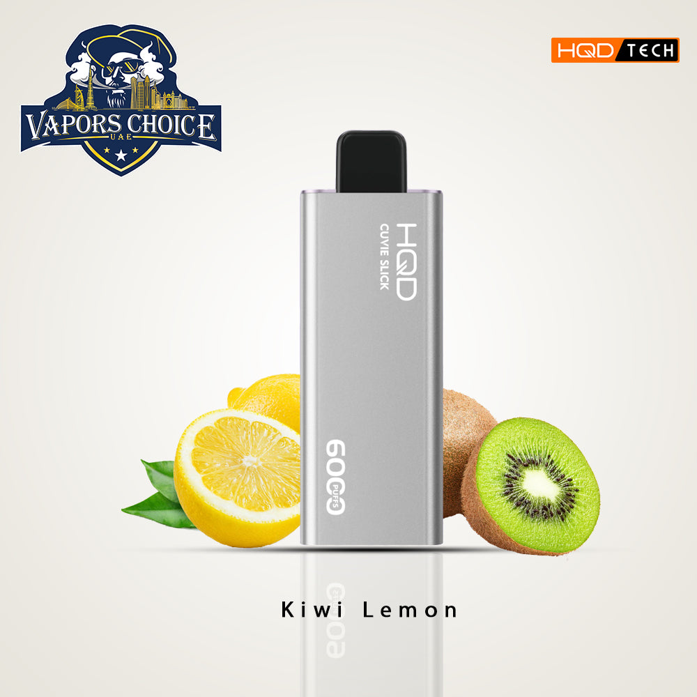 HQD CUVIE SLICK (50mg & 0mg) 6000 PUFFS - DISPOSABLE VAPE Kiwi Lemon UAE Dubai & Ras Al-Khaimah
