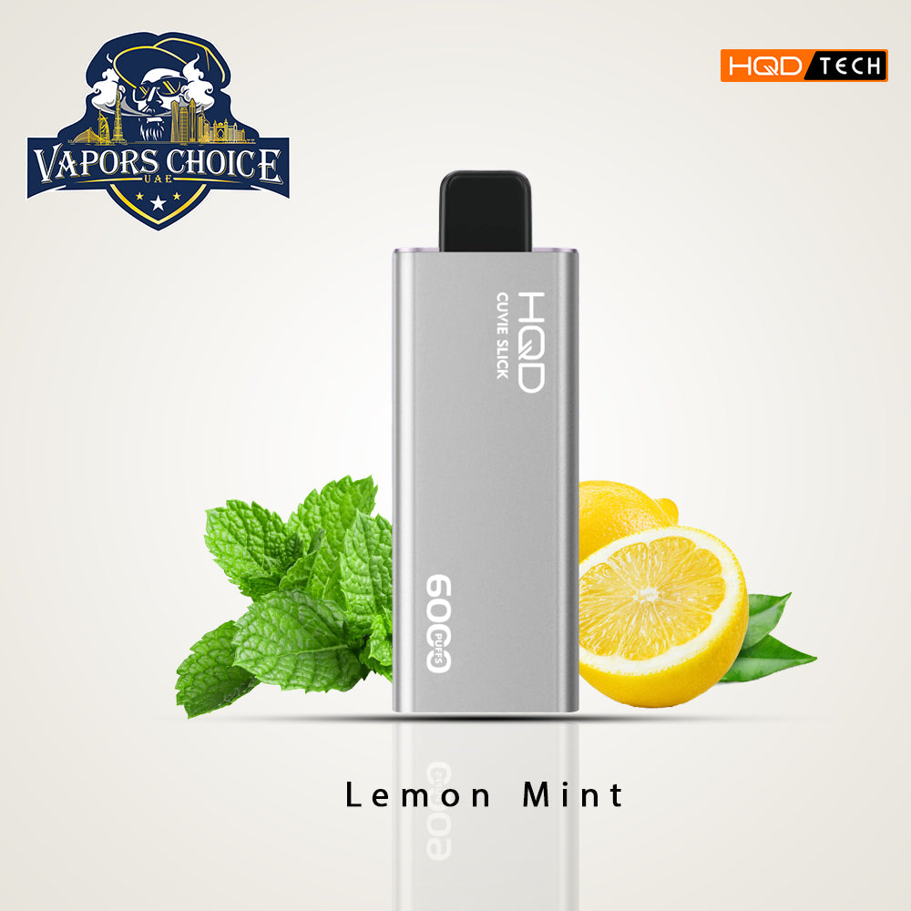 HQD CUVIE SLICK (50mg & 0mg) 6000 PUFFS - DISPOSABLE VAPE Lemon Mint Al Ain