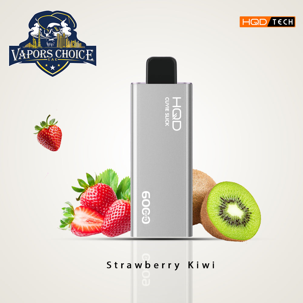 HQD CUVIE SLICK (50mg & 0mg) 6000 PUFFS - DISPOSABLE VAPE Strawberry Kiwi UAE Ajman & Abu Dhabi