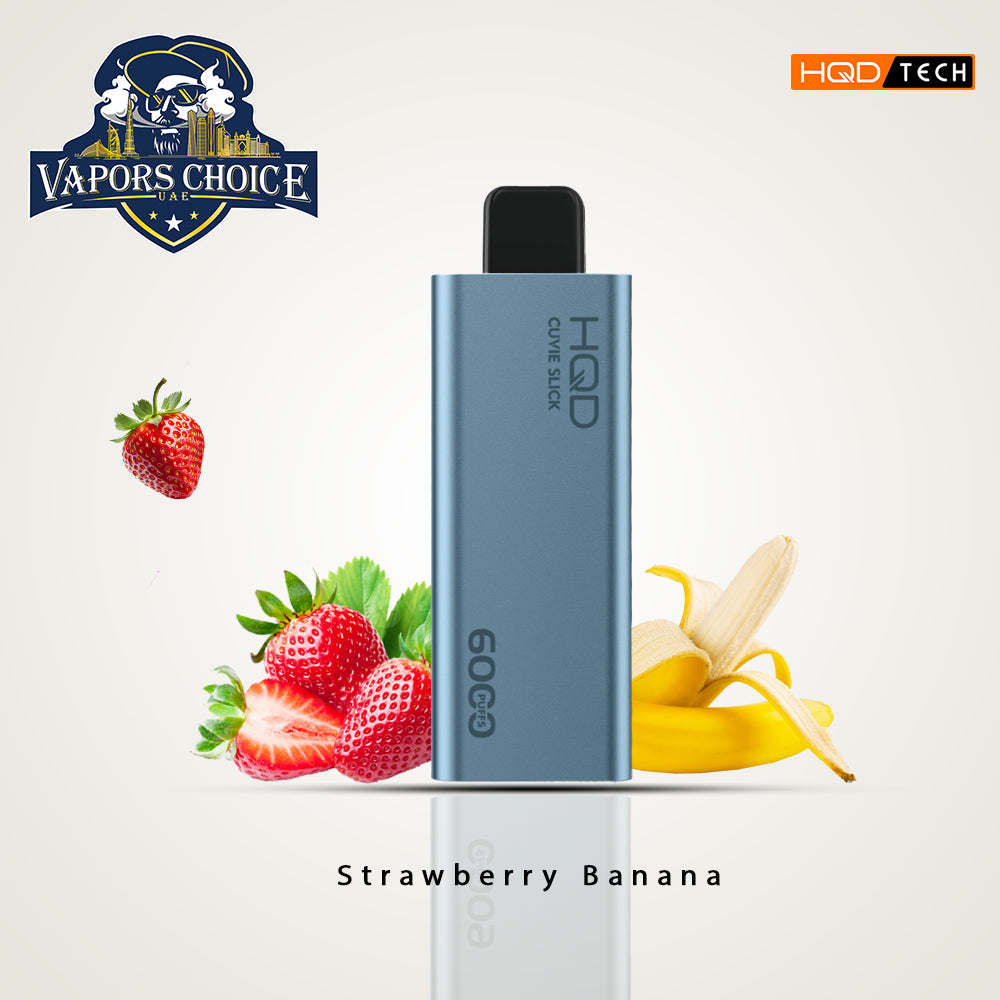 HQD CUVIE SLICK 6000 PUFFS - 0mg, 20mg &50mg - DISPOSABLE VAPE Strawberry Banana UAE Dubai & Fujairah