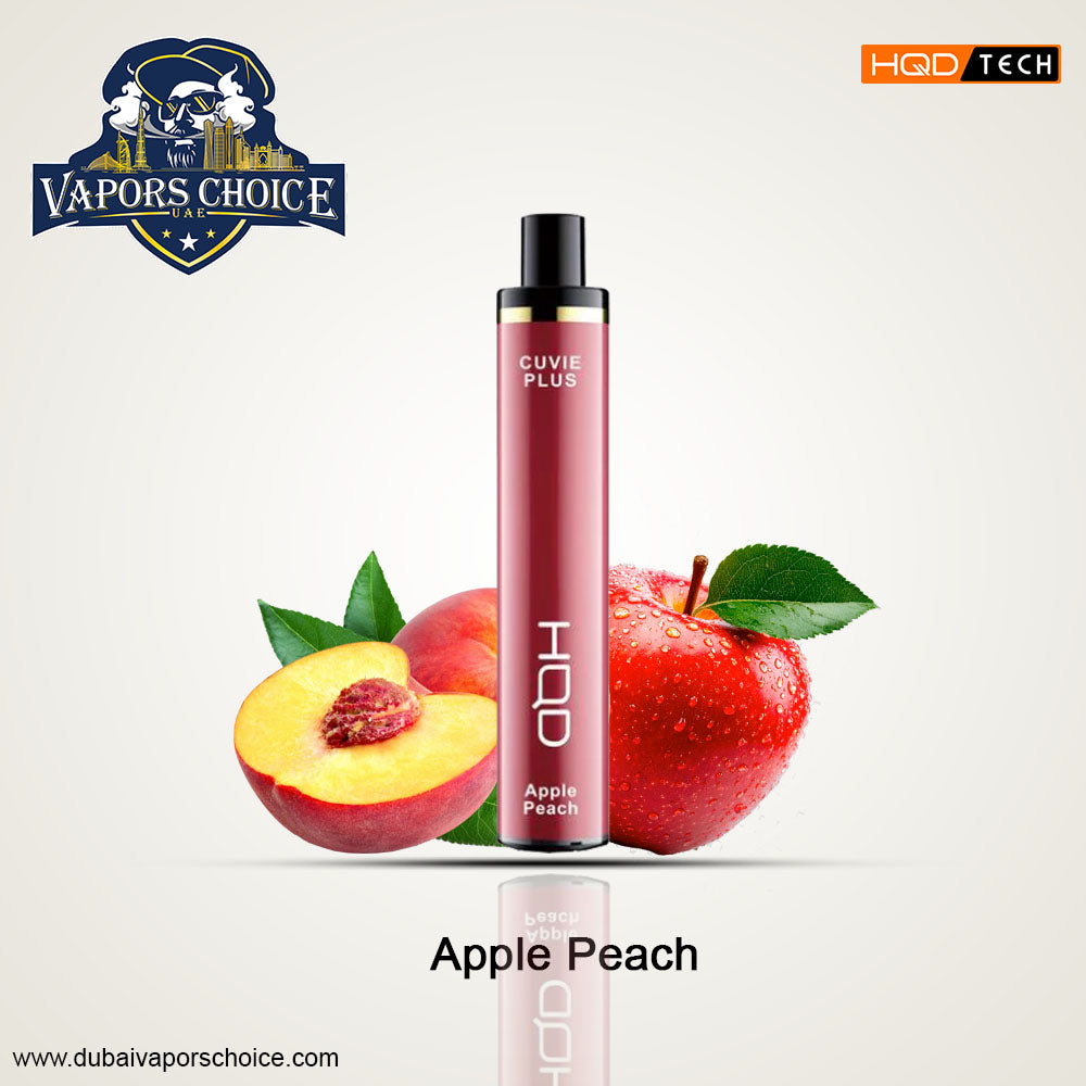 HQD Cuvie Plus (50mg) 1200 PUFFS - DISPOSABLE VAPE Apple Peach UAE Dubai