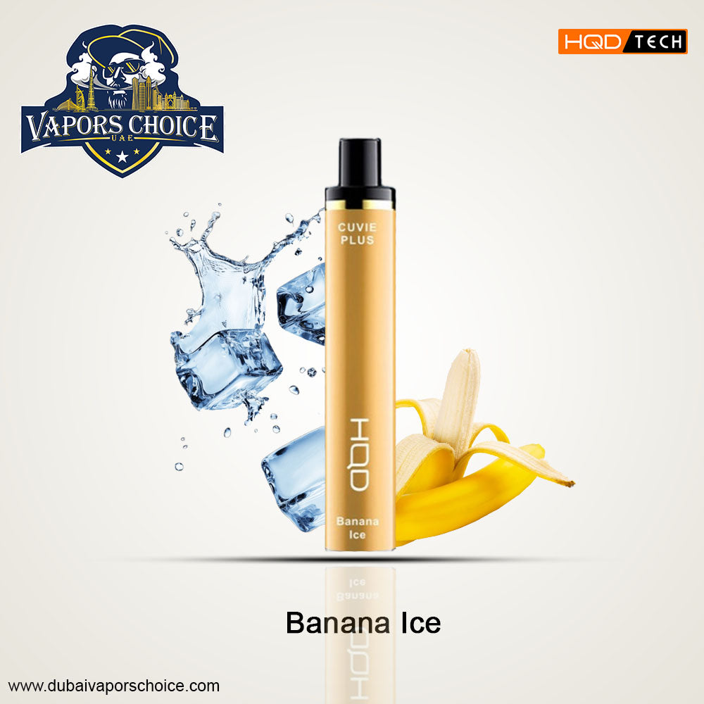 HQD Cuvie Plus (50mg) 1200 PUFFS - DISPOSABLE VAPE Banana Ice UAE Ajman