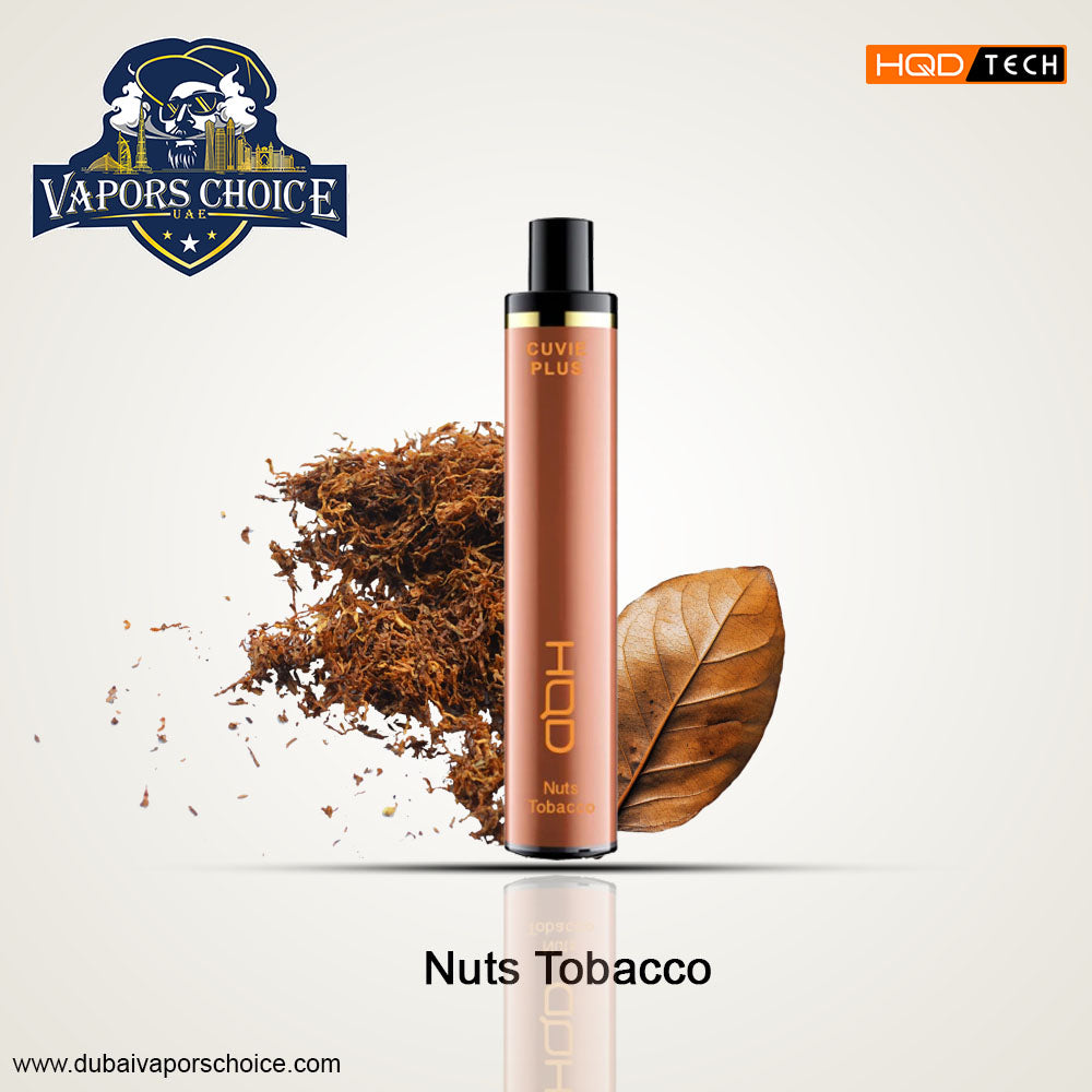 HQD Cuvie Plus (50mg) 1200 PUFFS - DISPOSABLE VAPE Nuts Tobacco UAE Abu Dhabi