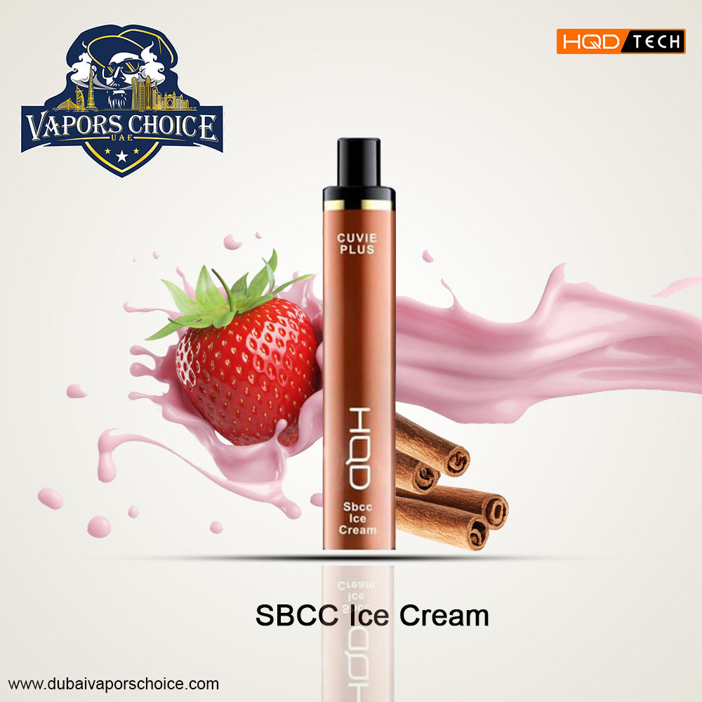HQD Cuvie Plus (50mg) 1200 PUFFS - DISPOSABLE VAPE SBCC Ice Cream UAE Abu Dhabi