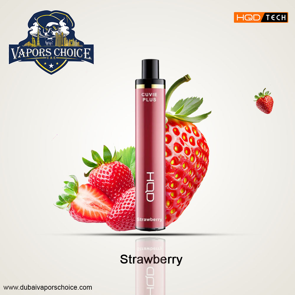 HQD Cuvie Plus (50mg) 1200 PUFFS - DISPOSABLE VAPE Strawberry UAE Abu Dhabi