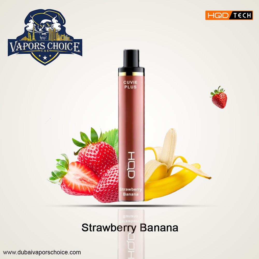 HQD Cuvie Plus (50mg) 1200 PUFFS - DISPOSABLE VAPE Strawberry Banana UAE Abu Dhabi