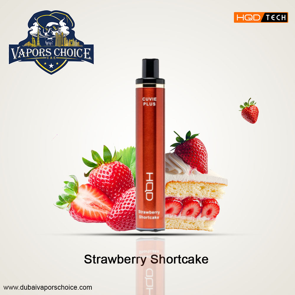 HQD Cuvie Plus (50mg) 1200 PUFFS - DISPOSABLE VAPE Strawberry Shortcake UAE Abu Dhabi