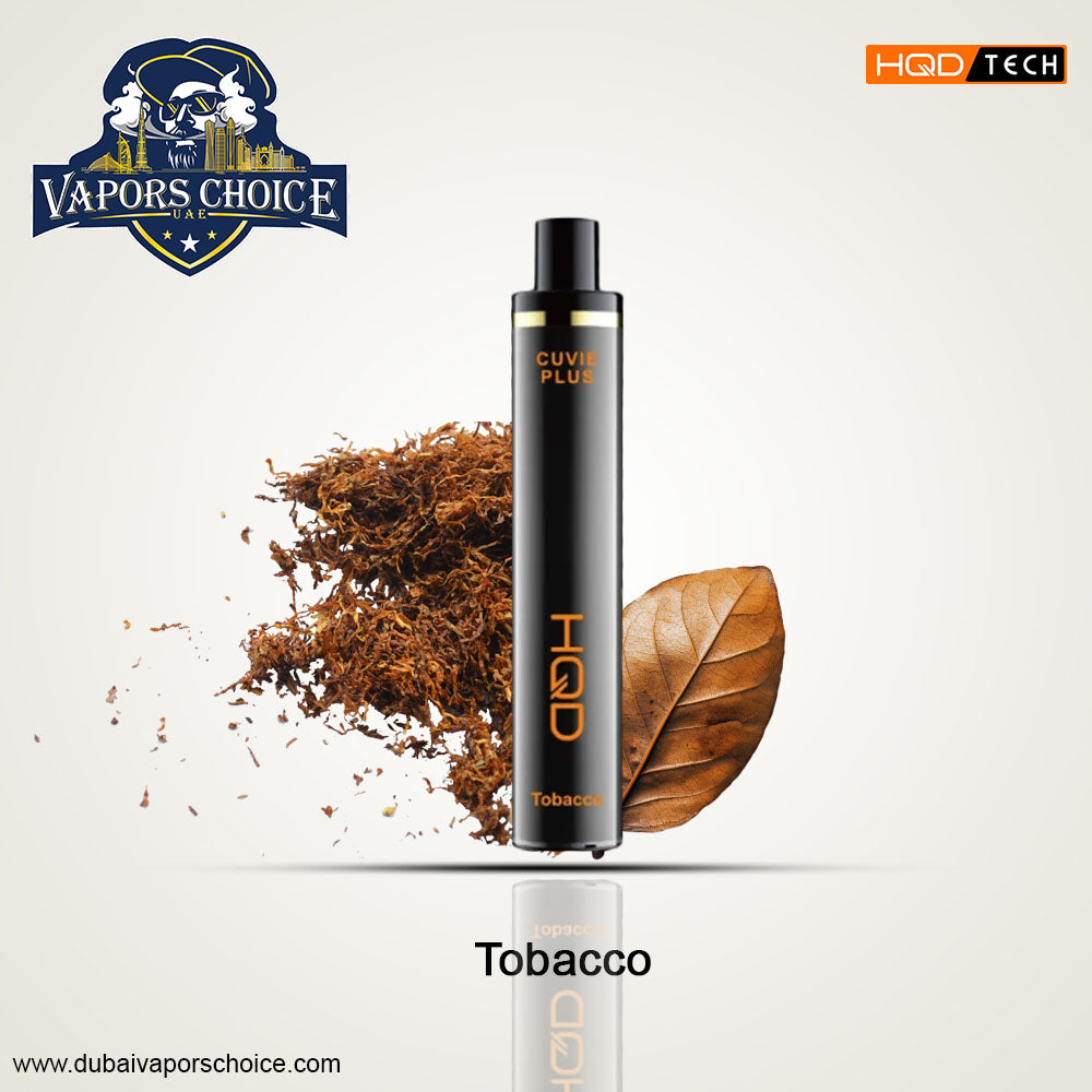 HQD Cuvie Plus (50mg) 1200 PUFFS - DISPOSABLE VAPE Tobacco UAE Abu Dhabi