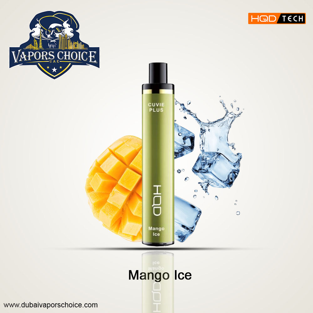 HQD Cuvie Plus (50mg) 1200 PUFFS  DISPOSABLE VAPE Mango Ice UAE Abu Dhabi