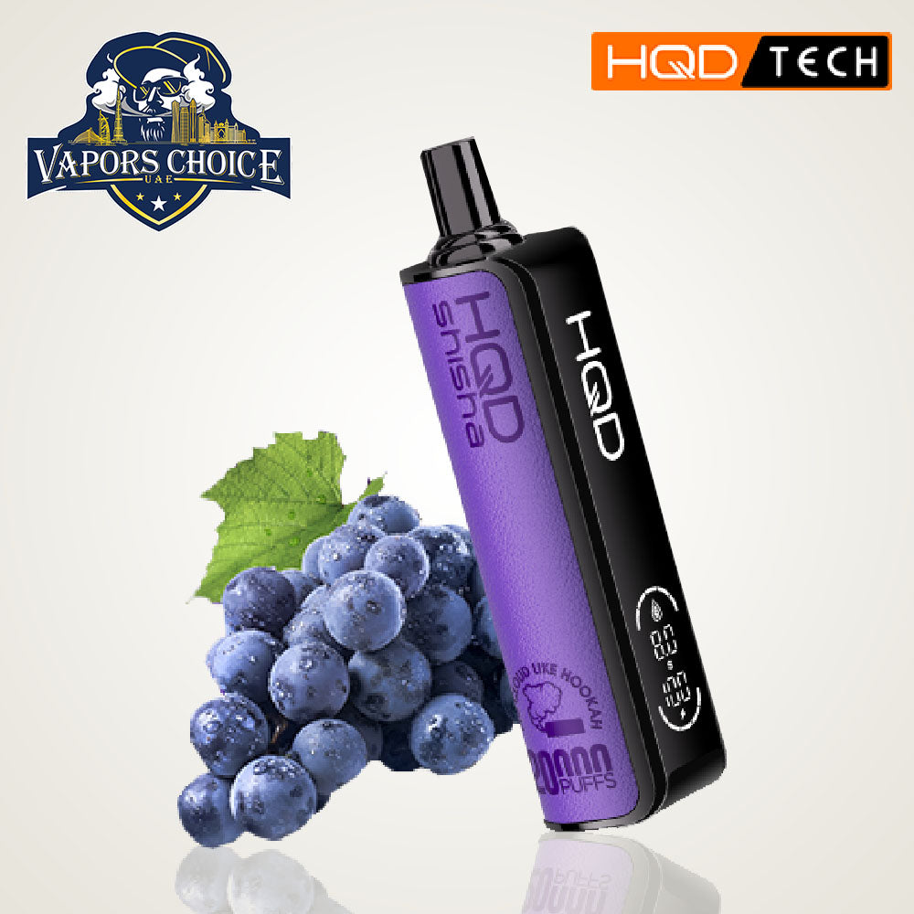 HQD Shisha (3mg) 20000 PUFFS DTL-DISPOSABLE VAPE Grapey UAE Abu Dhabi