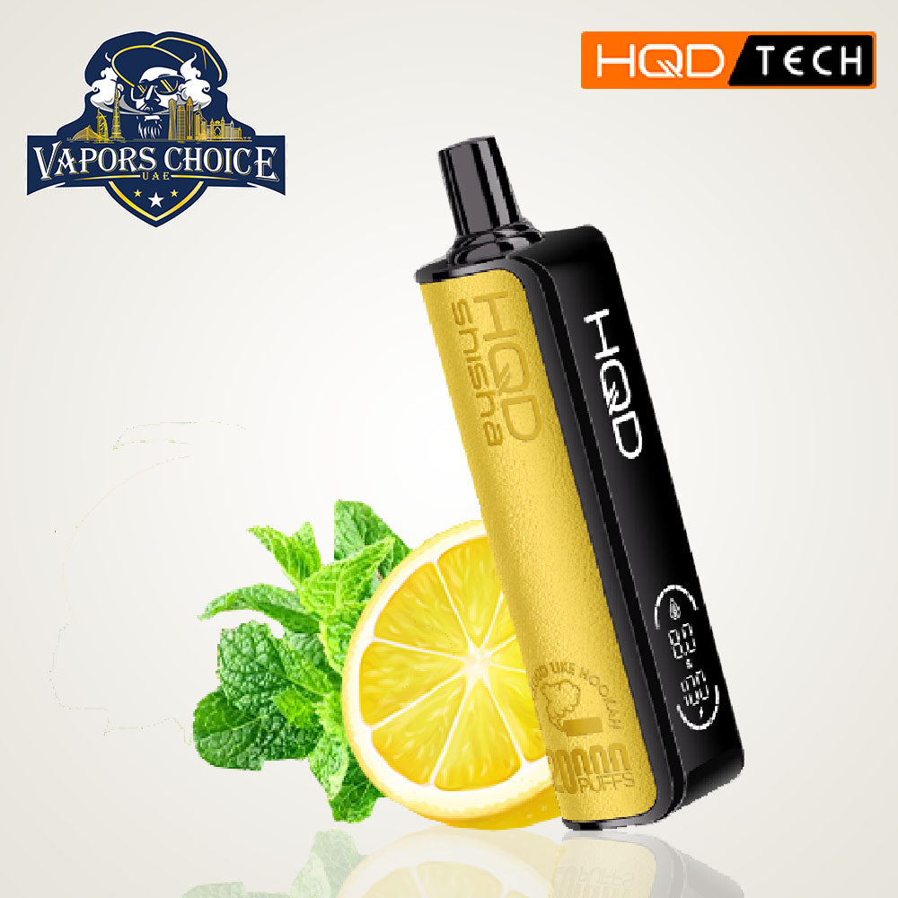 HQD Shisha (3mg) 20000 PUFFS DTL-DISPOSABLE VAPE Lemon Mint UAE Abu Dhabi
