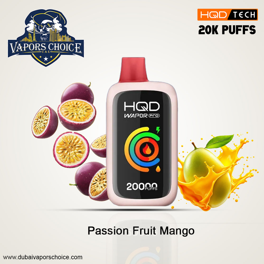 HQD WAPOR PRO (50mg) 20000 PUFFS & DISPOSABLE VAPE Passion Fruit Mango UAE Abu Dhabi & Al Ain