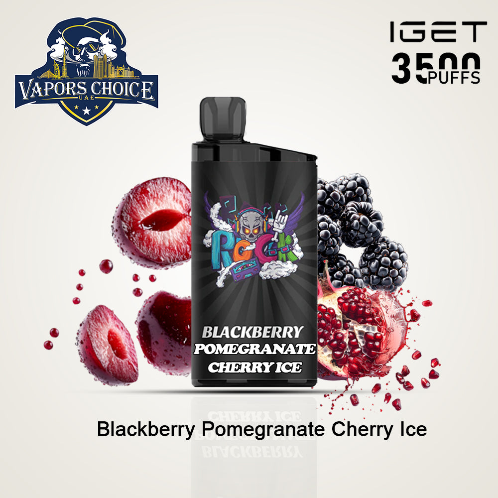 IGET BAR (50mg) 3500 PUFFS - DISPOSABLE VAPE Blackberry Pomegranate Cherry Ice UAE Abu Dhabi & Dubai