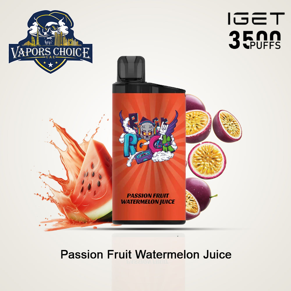 IGET BAR (50mg) 3500 PUFFS - DISPOSABLE VAPE Passion Fruit Watermelon Juice UAE Dubai & Ajman