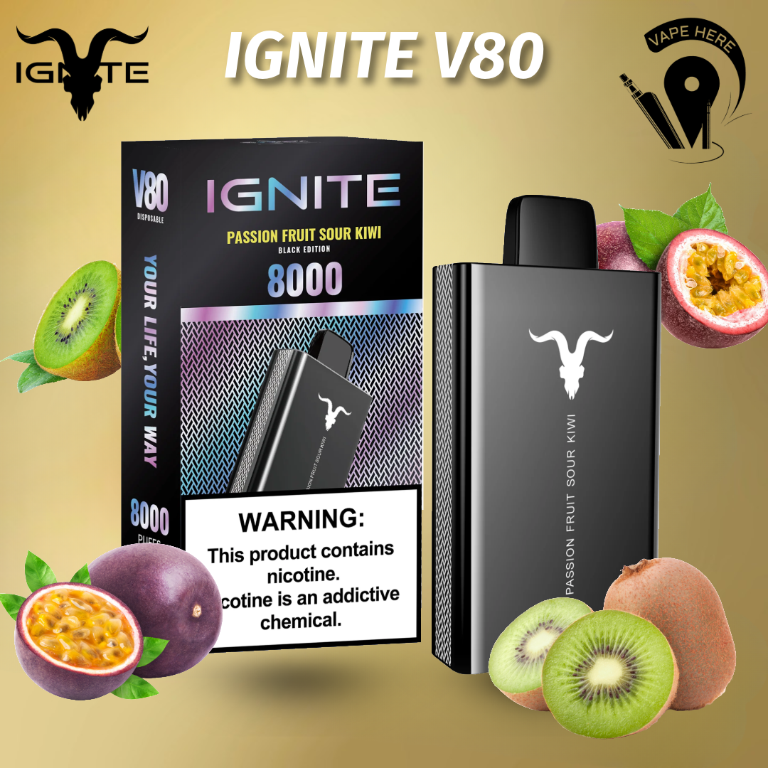 IGNITE V80 Disposable Vape 8000 PUFFS 50MG Passionfruit Sour Kiwi UAE Al Ain