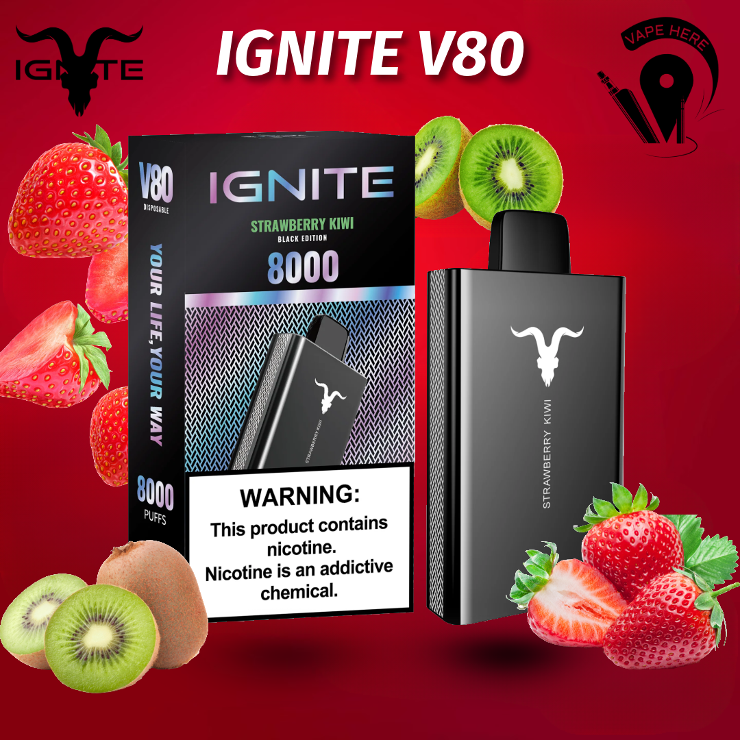 IGNITE V80 Disposable Vape 8000 PUFFS 50MG Strawberry Kiwi UAE Fujairah