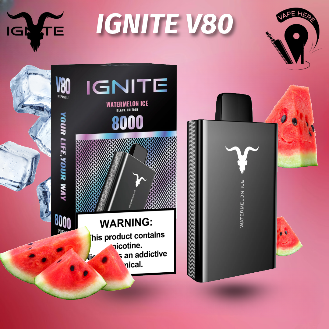 IGNITE V80 Disposable Vape 8000 PUFFS 50MG Watermelon Ice UAE Dubai