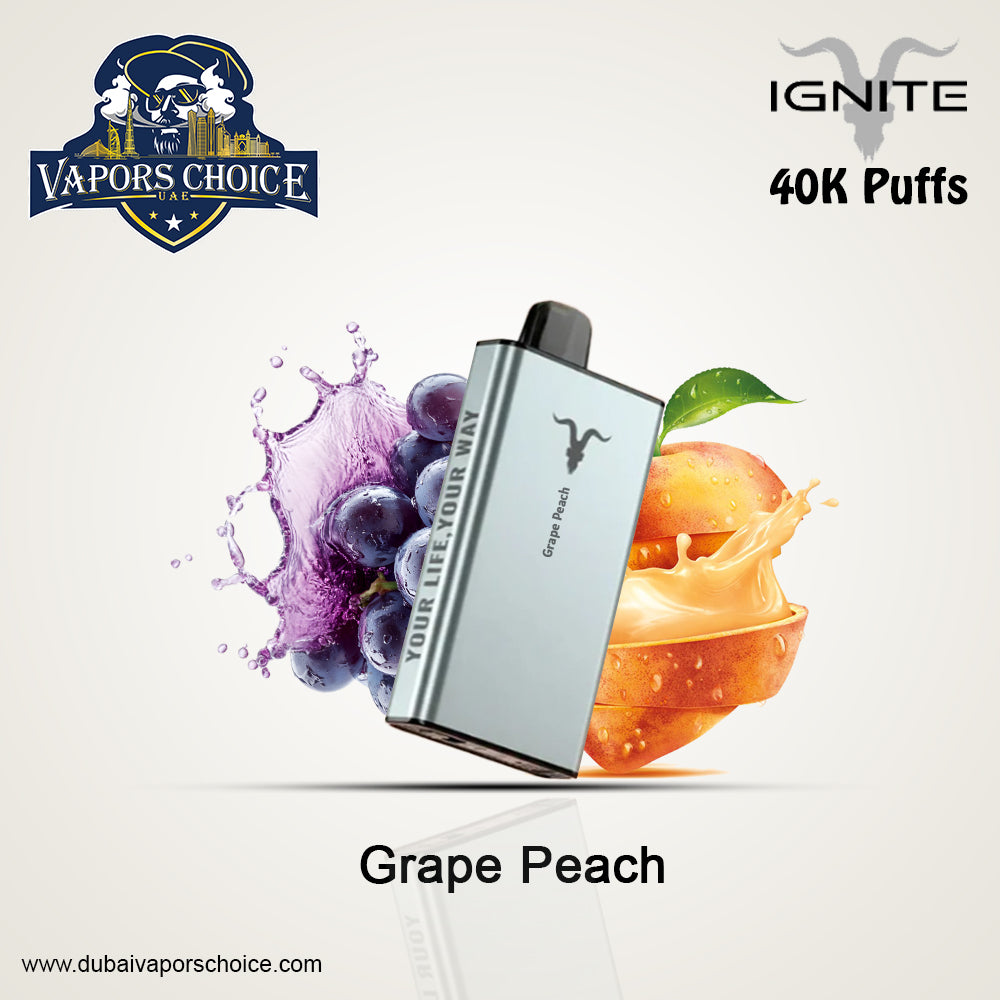 IGNITE ICE Disposable 40K Puffs Grape Peach UAE Abu Dhabi & Al Ain