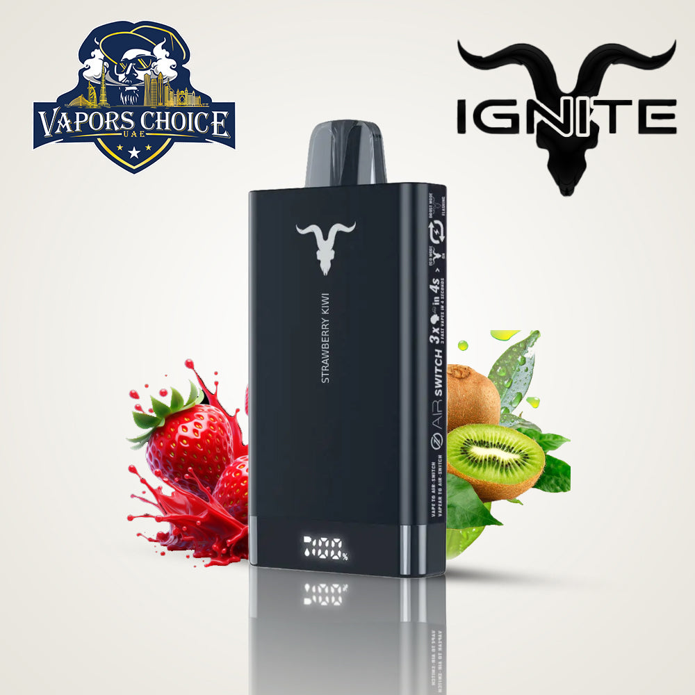 IGNITE V150 (20 & 50mg) 15000 PUFFS - DISPOSABLE VAPE Strawberry Kiwi UAE Ajman