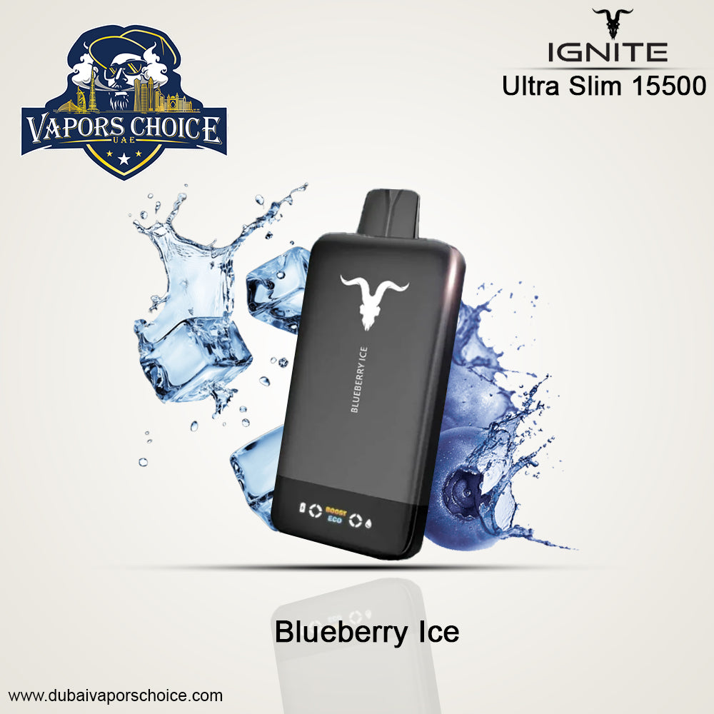 IGNITE V155 Disposable Vape 15500 PUFFS Blueberry Ice UAE Abu Dhabi