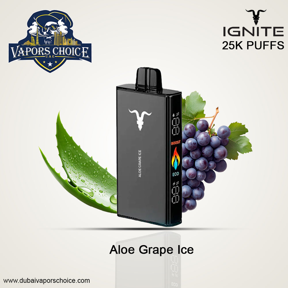 IGNITE V250 Disposable Vape 25K PUFFS Aloe Grape Ice UAE Dubai & Ajman