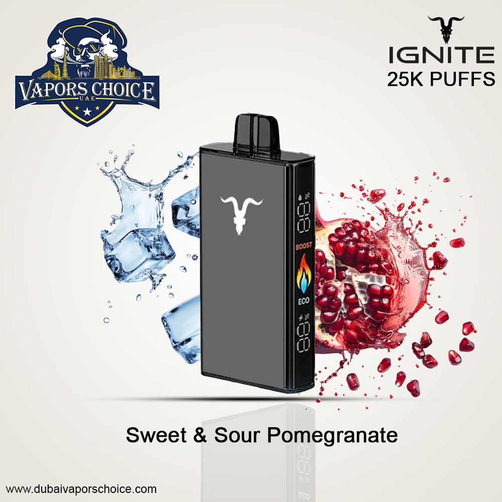 IGNITE V250 Disposable Vape 25K PUFFS Sweet Sour Pomegranate UAE Abu Dhabi Fujairah 
